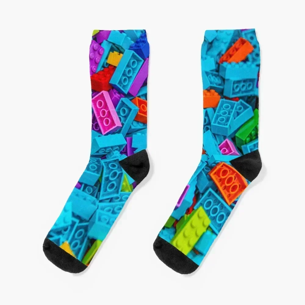 Colorful building blocks Socks tennis cute sport Socks Male Women's