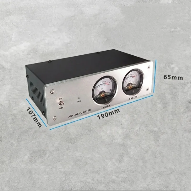 Professional HiFi Dual VU Meter Music Spectrum Analyzer Voice Control LED Yellow Backlight Aluminum Panel Dual Mode - view 3