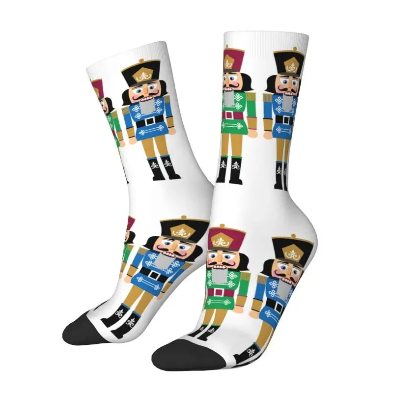 Cartoon Toy Soldier Christmas Nutcracker Mens Crew Socks Unisex Cute 3D Print Dress Socks