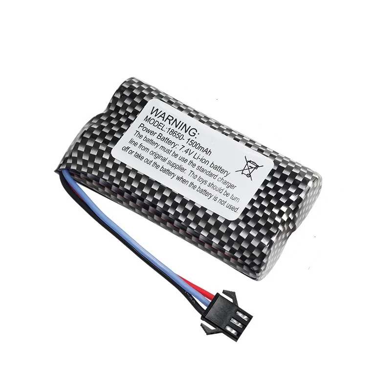 7.4v 1500mAh Li-ion Battery SM-3P Plug With Charger For Watch Gesture Sensing Twisted RC Stunt Car 18650 7.4v battery 69*38*19MM