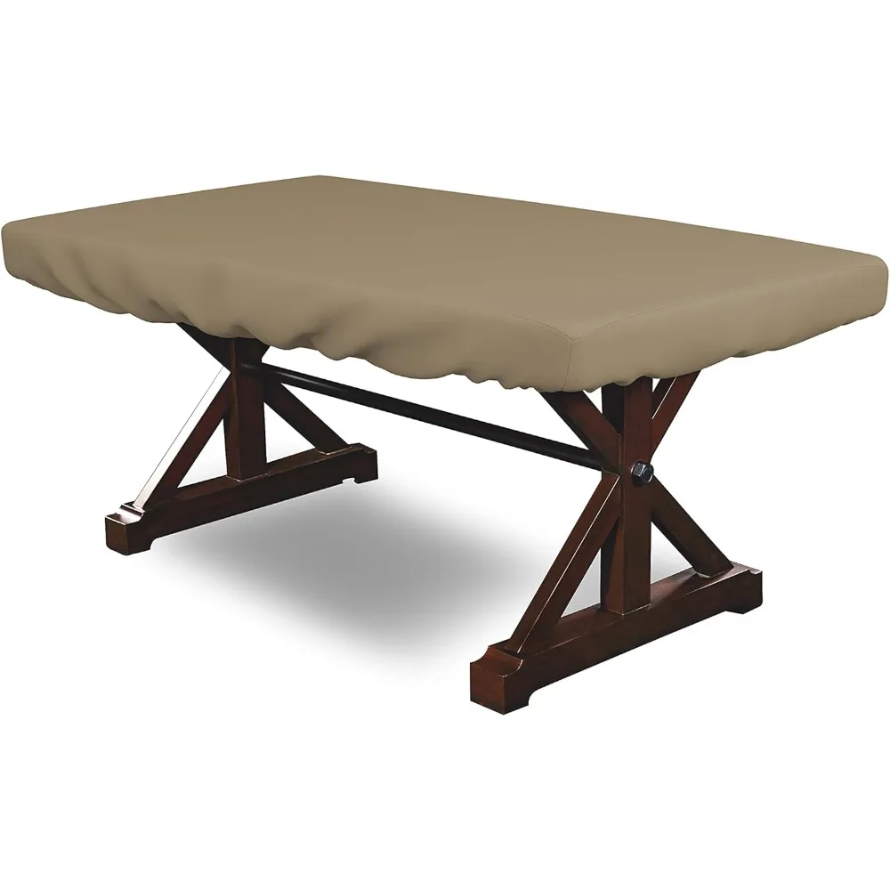 

Poker Table Cover 12 Oz Waterproof Outdoor Game Table Cloth with Elastic Hem 84x42 Inches Beige