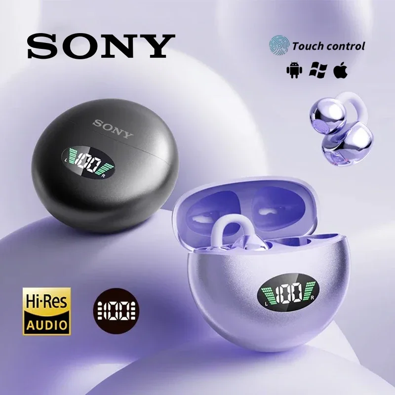 Original Sony �couteur sans fil oreille ouverte Q88 pince d'oreille ENC casque Bluetooth 5.4 HD appel contr�le tactile casque pour Android iOS