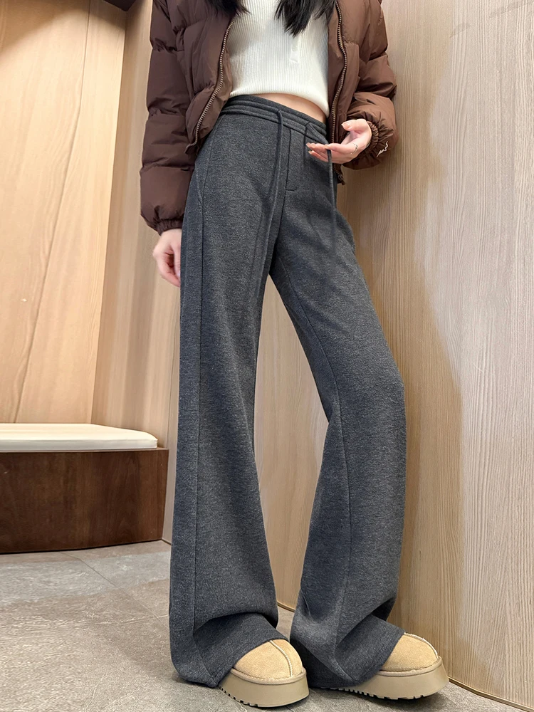 ارتفاع الخصر سليم صالح الصوفية جرس بوت السراويل النسائية الخريف الشتاء Fce اصطف Thiened اليوغا الرياضة Sweatpants