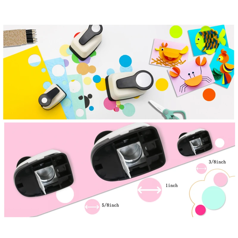 Multiple Size Hole Puncher Circular Hole Labor-saving Design Circular Embosser ABS+Alloy Punch High Quality DIY Paper Cutter NEW