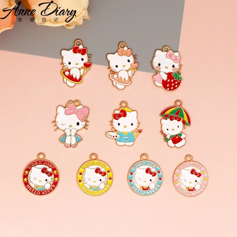 

Мультяшные аниме Sanrio милые шармы Hello Kitty из сплава DIY браслет из искусственного материала Оптовая Продажа подарок для девушки