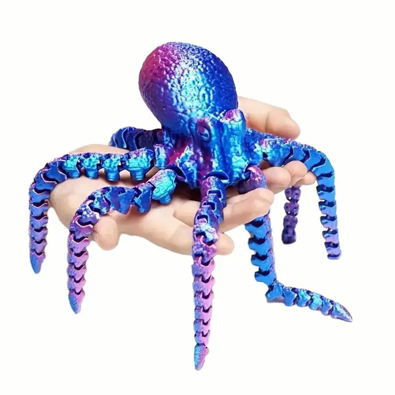 B05C-3D Printed Octopus Ornament Fish Tank Landscaping Accessories Movable Joint Figure Gifts For Kids