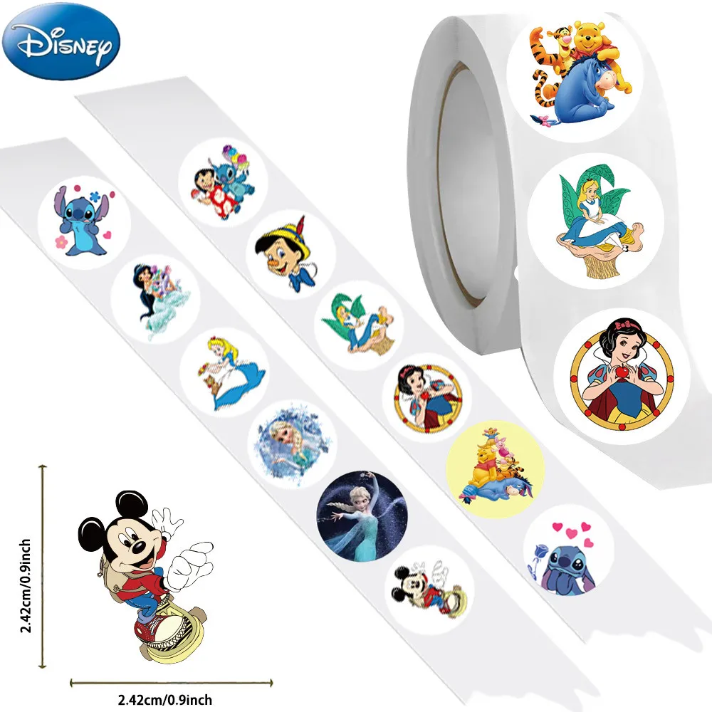 Cartoon 500/2000pcs Disney Stitch Mickey Mouse Princess Stickers Diy Laptop Decals Decoration Stiker Reward Gift Kids Toys