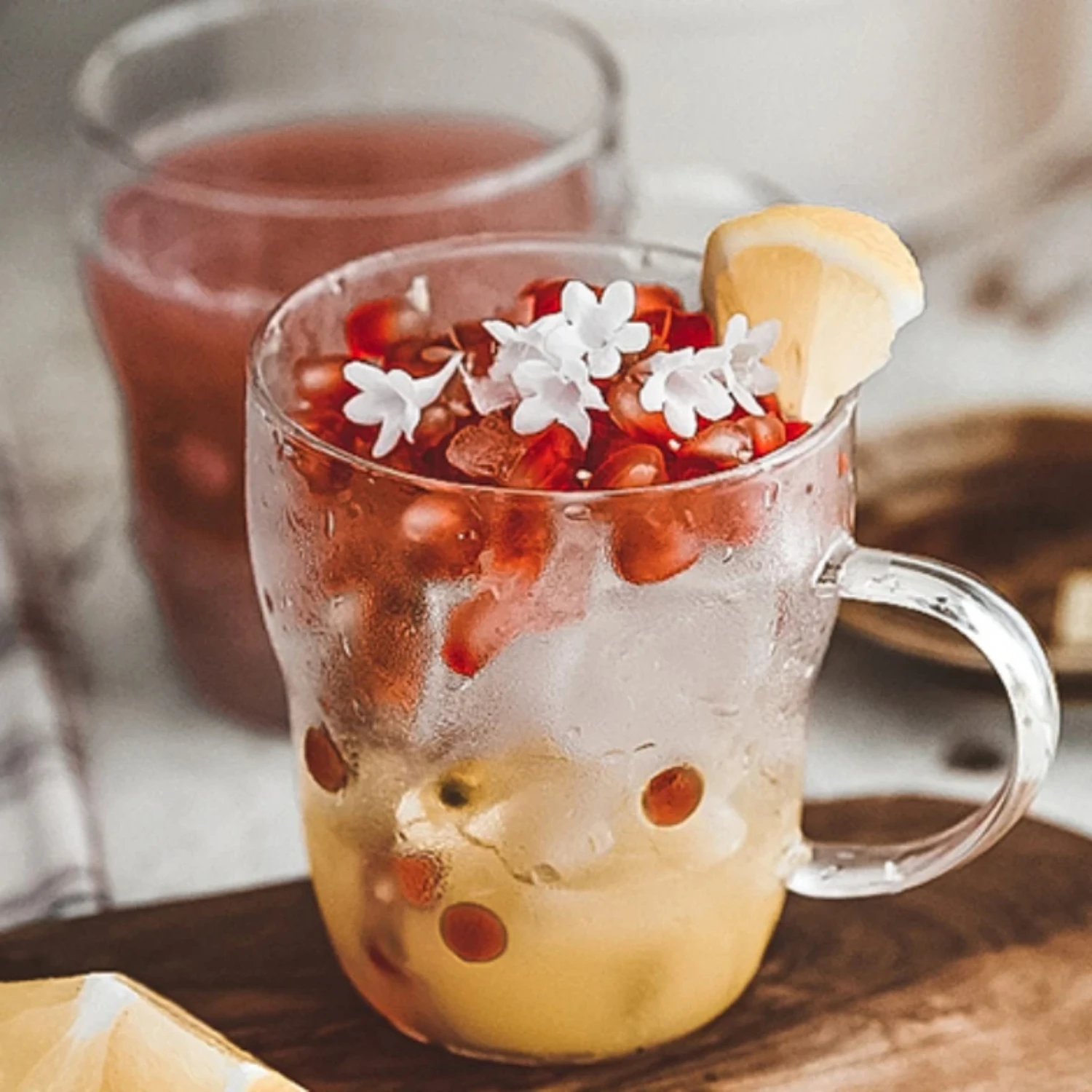 280ml Cool Summer Heat Resistant Glass Milk Coffee Juice Cup Cute Polka Dot Water Cup With Handle Modern Mug Drinking Glasses