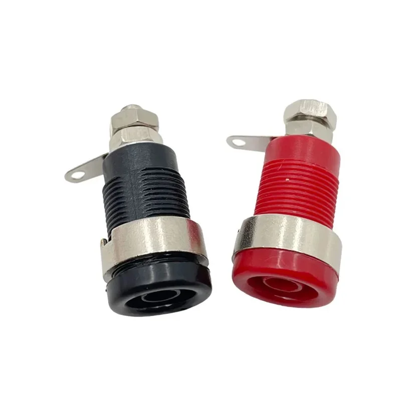 

100PCS/LOT Durable Panel Mount Adapter: 4mm Banana Female Jack Socket Connector for Convenient Banana Binding Post Connection