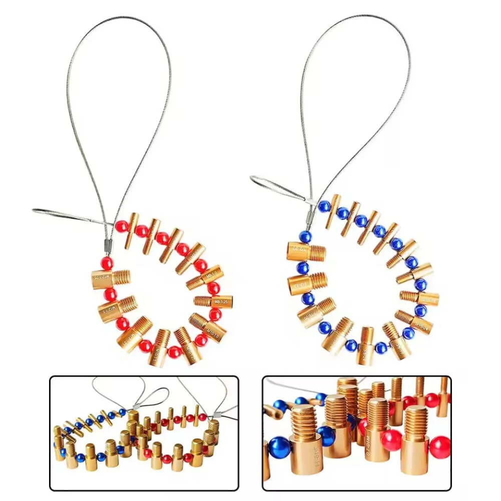 

Набор инструментов для крепления резьбы, набор манометров, двусторонние манометры, двусторонняя печать, прозрачные маркировки размеров, диапазон дюймов и метрики