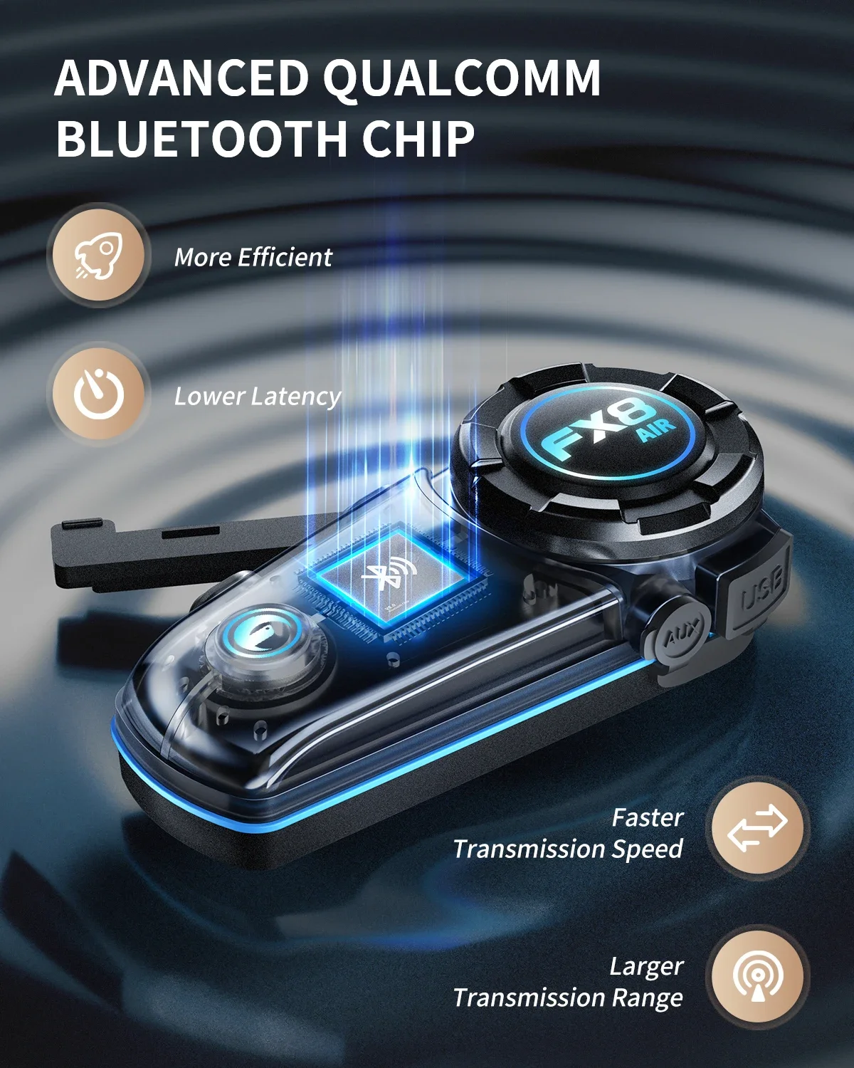 

-for Fodsports FX8 AIR 1000M BT 5.0 Interphone Full Duplex Intercom Moto Ski Bluetooth Helmet Wireless Intercom Motorcycle