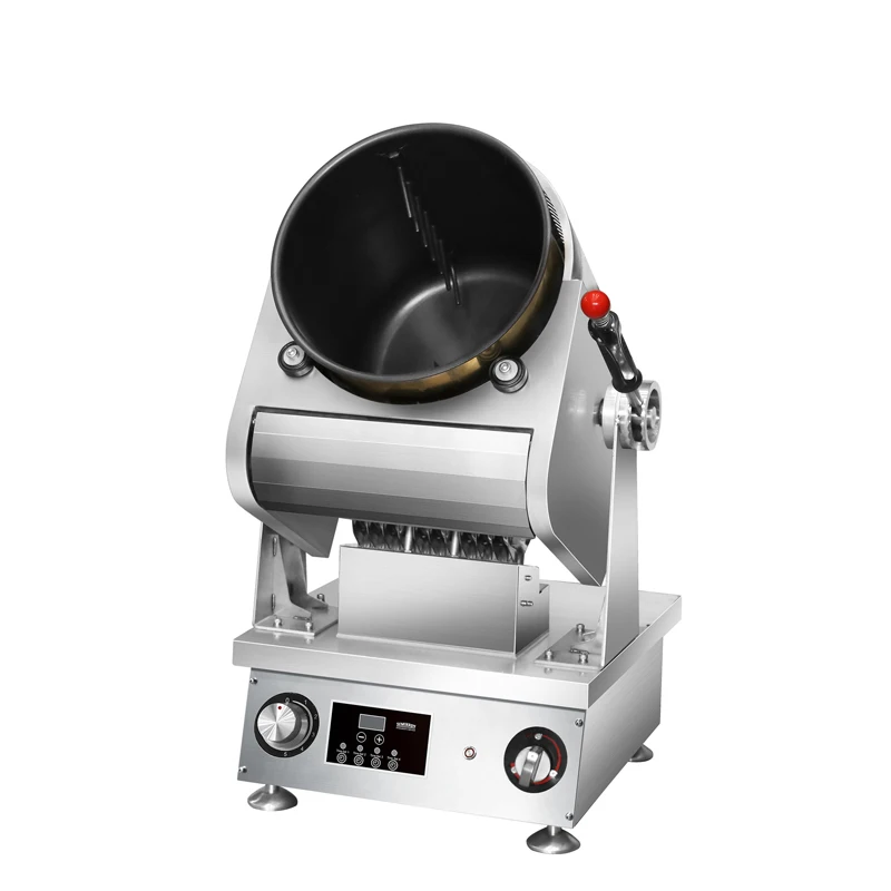 All In One Commercial Cooking Robot Multifunctional Rotary Drum Fryer Smart Touch Screen Auto Cooker For Buffet Service