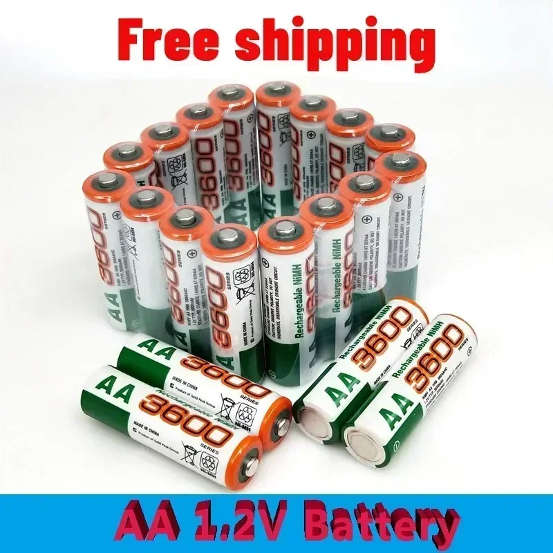 High-capacity 100% New AA Battery 3600 MAh Rechargeable Battery 1.2V Ni-MH AA Battery  Suitable for Clocks Mice Computers