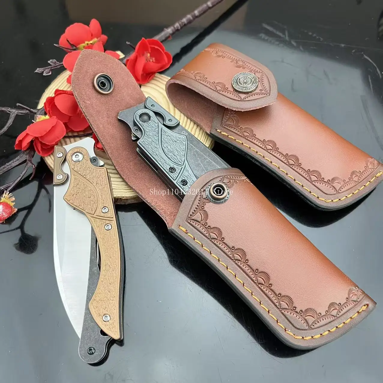 Durable Outdoor Folding Knife T6 Aluminum Handle D2 Blade Jungle Adventure Knife EDC Camping Hiking Fishing Utility Knives Gifts - view 5