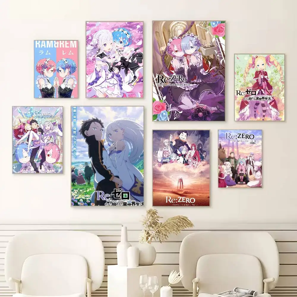 

Re ZERO Starting Life in Another World Poster Versatile HD Waterproof Wall Art Self-Adhesive Decor for Any Space Ideal Gift