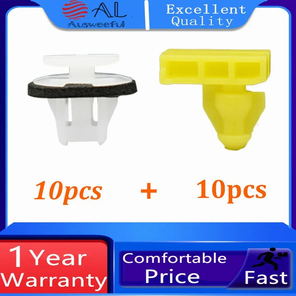 20 Pcs Car Wheel Arch Surround Trim Clips For Nissan Juke X-Trail T31 Murano Wing Moulding Car Rivets 76882-JG10A 76847-JG00A