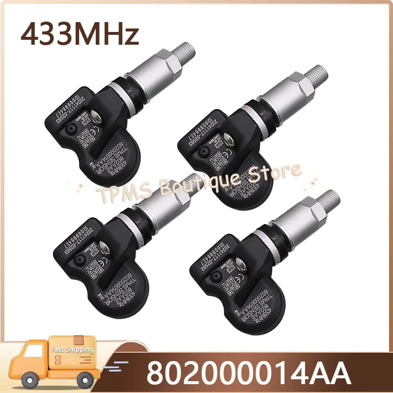 

4pcs 433MHz 802000014AA Tyre Pressure Monitoring System TPMS Sensor Car Accessories For EXEED TX TXL VX
