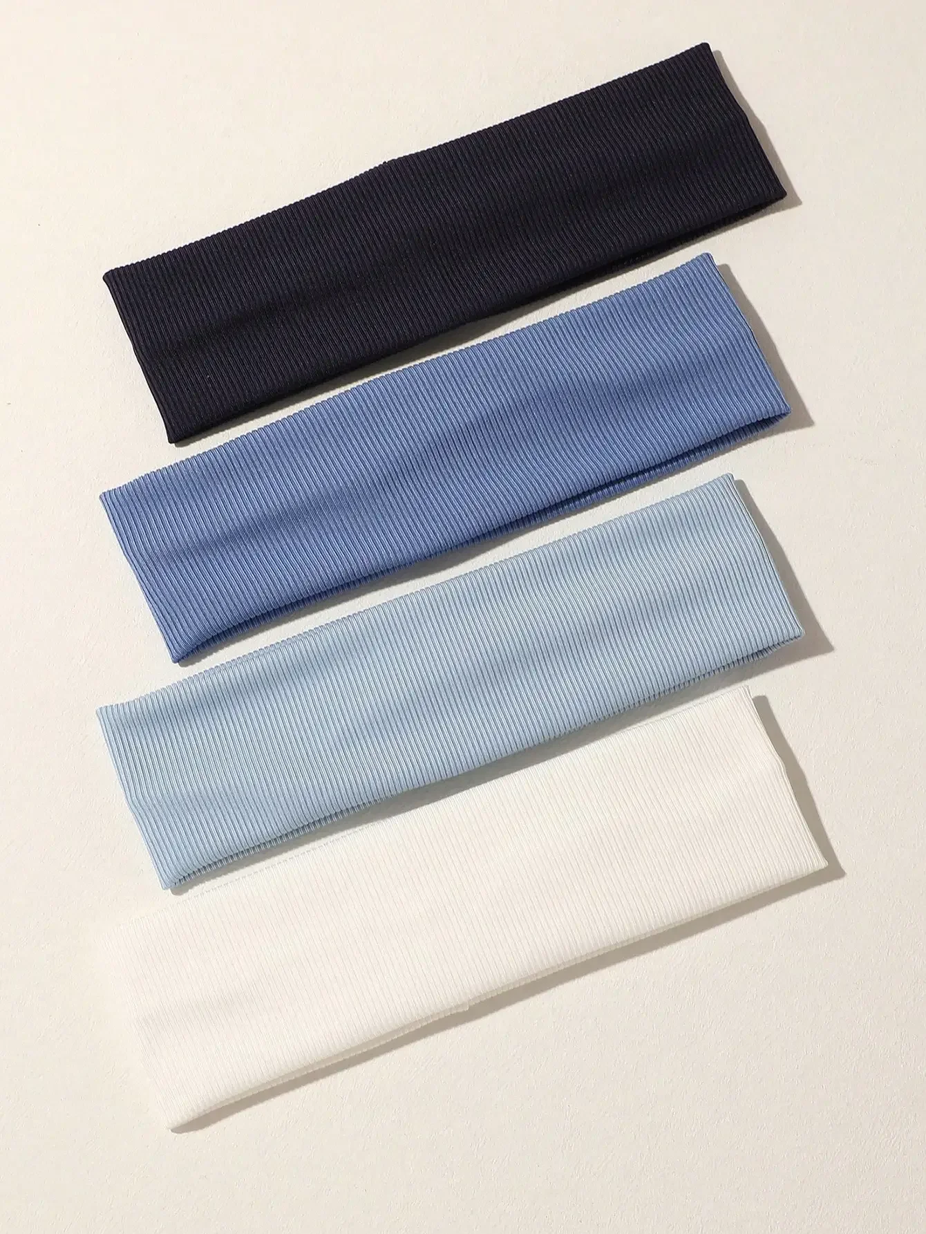 

4 шт. простых ребристых повязок на голову для женщин, повседневные аксессуары для волос для фитнеса и ежедневного использования