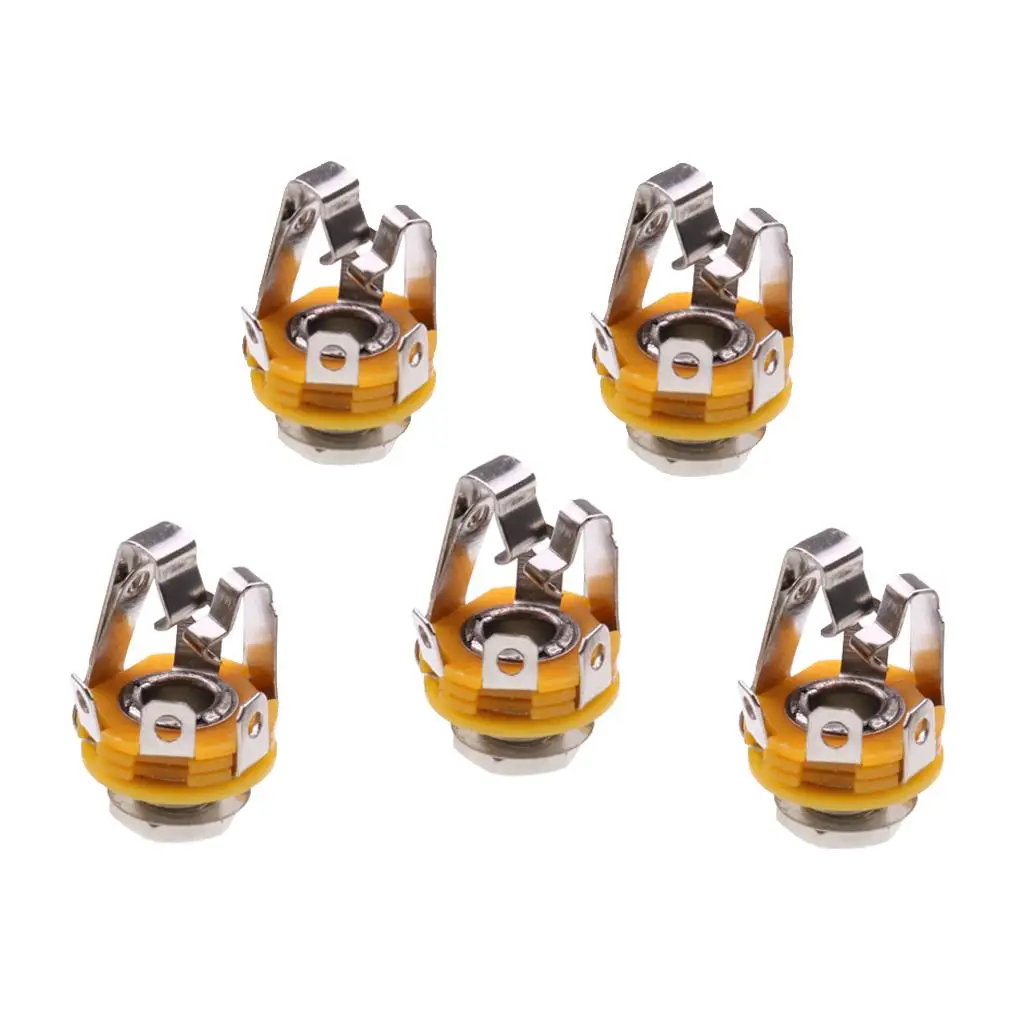 Guitar Pickup Output Jack Metal Stereo Socket Golden Connector for Electric Guitar Bass Outlet