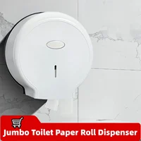 Caja de soporte de papel higiénico, dispensador de rollo de papel Jumbo de montaje en pared impermeable para portarrollos de papel individual, accesorio de baño