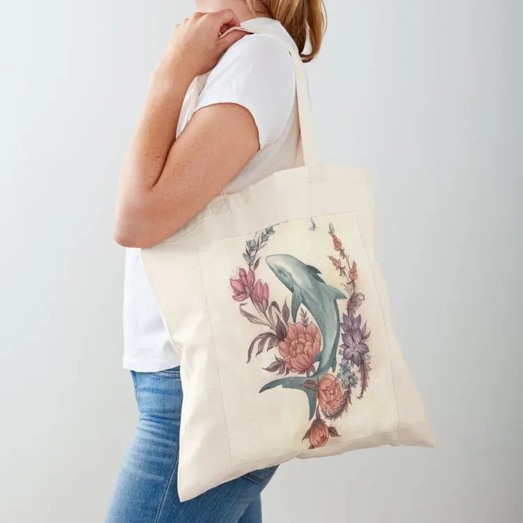 Floral Shark Tote Bag Candy bags Women's shopper tote bag university