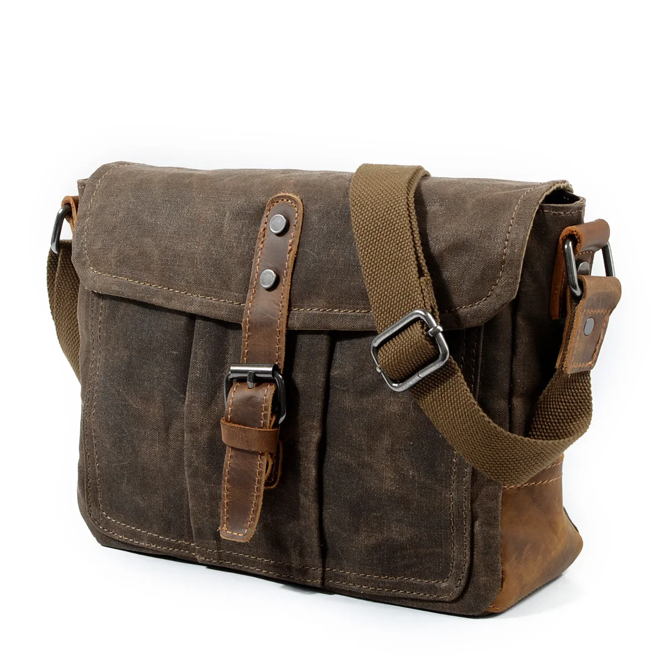 

Men's Vintage Canvas Crossbody Bag Waterproof Minimalist Casual Shoulder Bag Horizontal Design