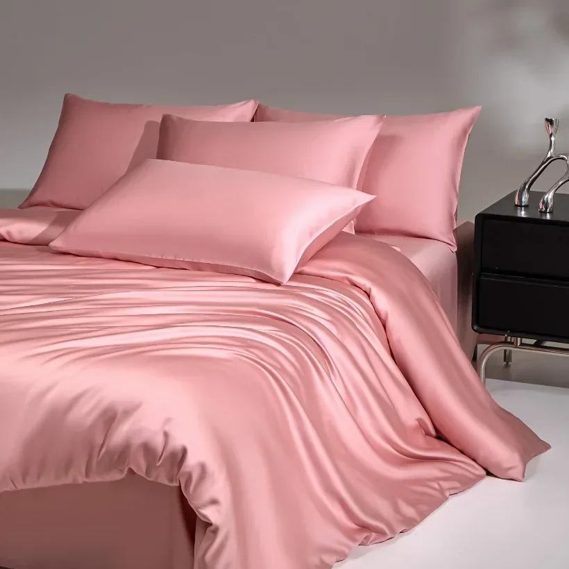 3/4pcs Mulberry Silk Bedding Set Duvet Cover Flat Sheet Pillowcase Set Natural Silk Single Queen King Duvet Set Gift Box
