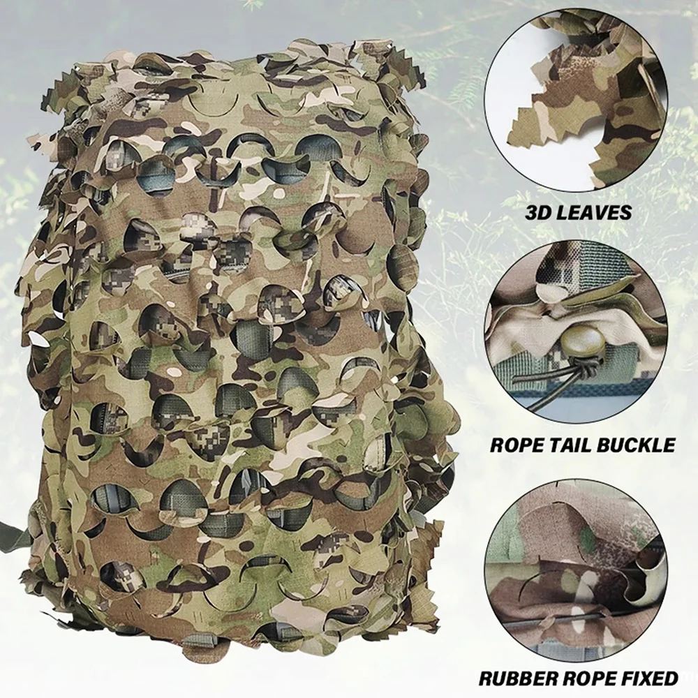 New Tactical 3D Camouflage Backpack Cover 60L 80L Outdoor Hunting Airsoft Backpack Cover Hunting Equipment