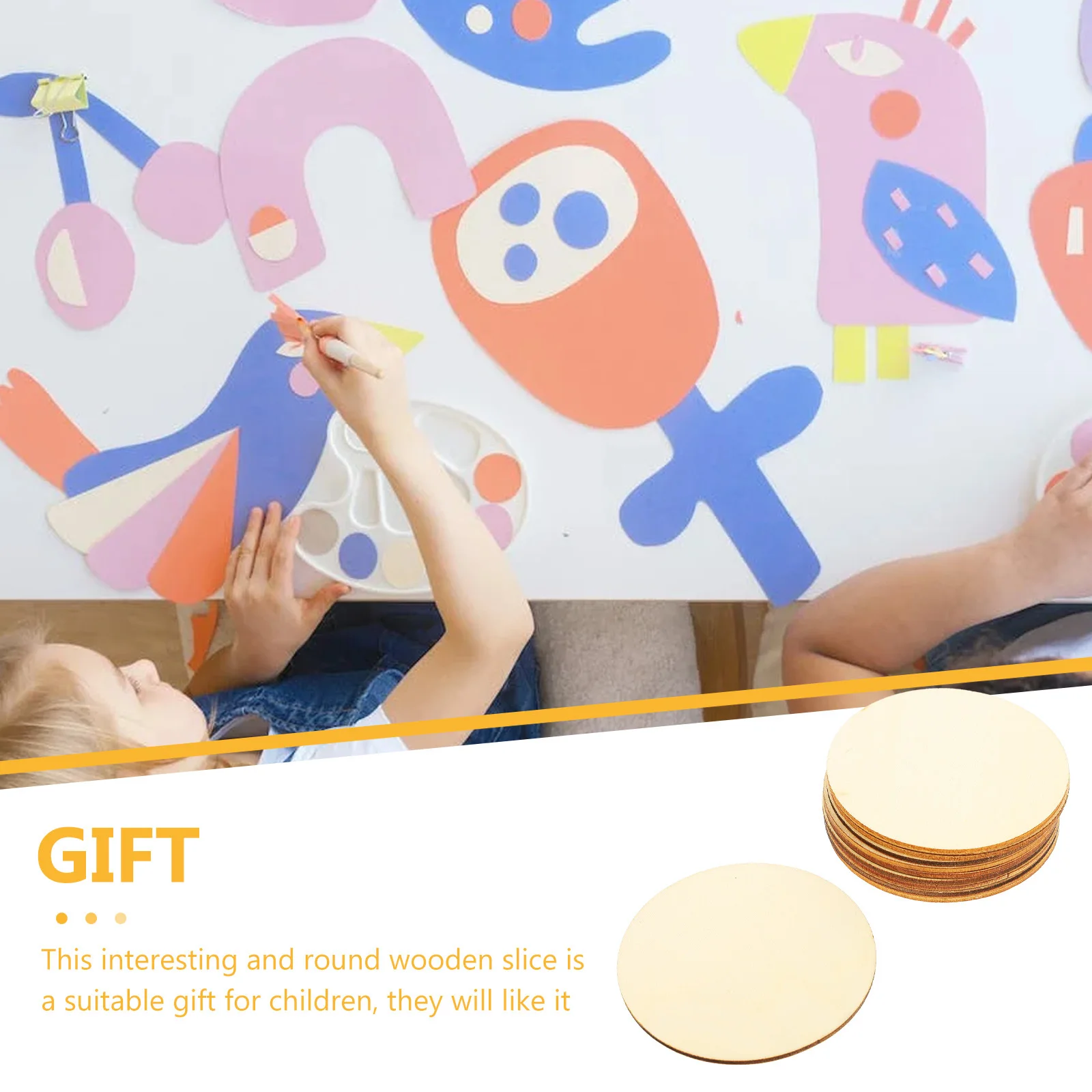 

30Pcs DIY Graffiti Round Wood Slices Unfinished Wooden Cutouts for Craft Painting Art Projects Blank Wood Discs Crafting