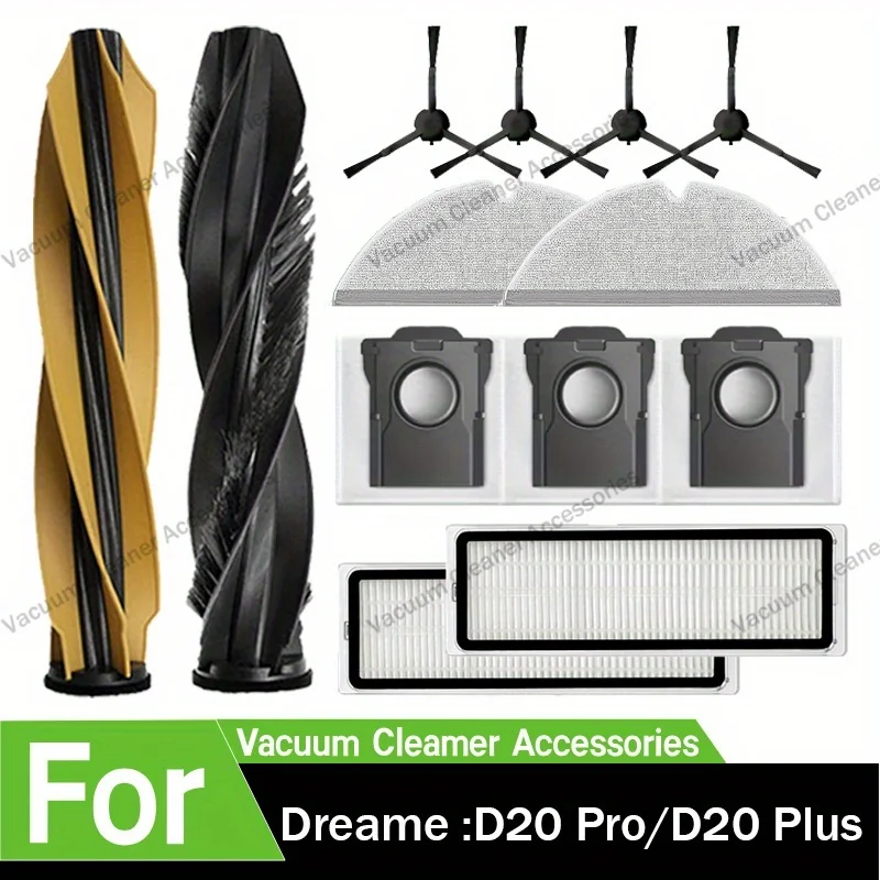 13 Piece Set For Eame D20 Pro/D20 Plus Accessory Kit: Including Main Brush, Edge Brush, Mop, Dust Bag, Filter Replacement Parts