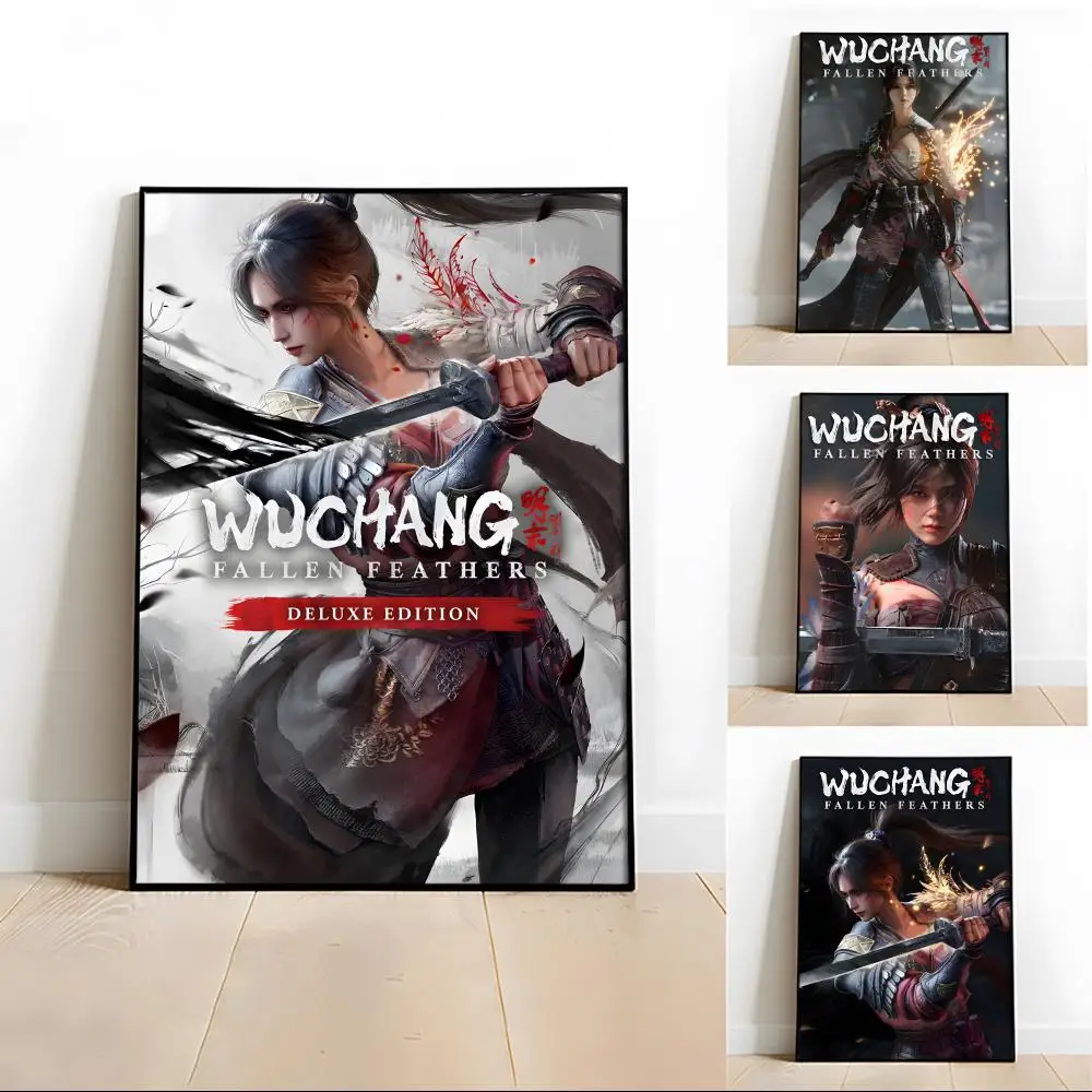 Game W-Wuchang Fallen Feathers Painting Calligraphy Frameless Canvas Poster Wall Art HD Print Modern Aesthetic Home Decor Gift