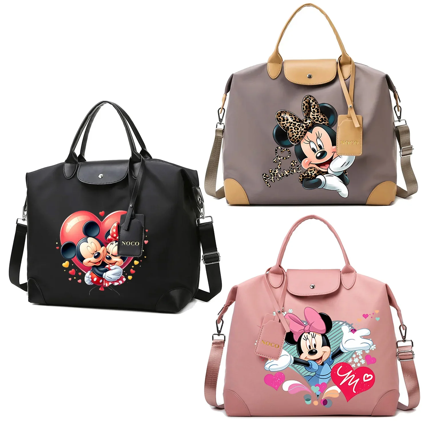 Mickey Minnie Mouse Disney Tote Bag Cartoon Figure Handbag Travel Outdoor Portable Pack Large Capacity Carry on Luggage Gifts