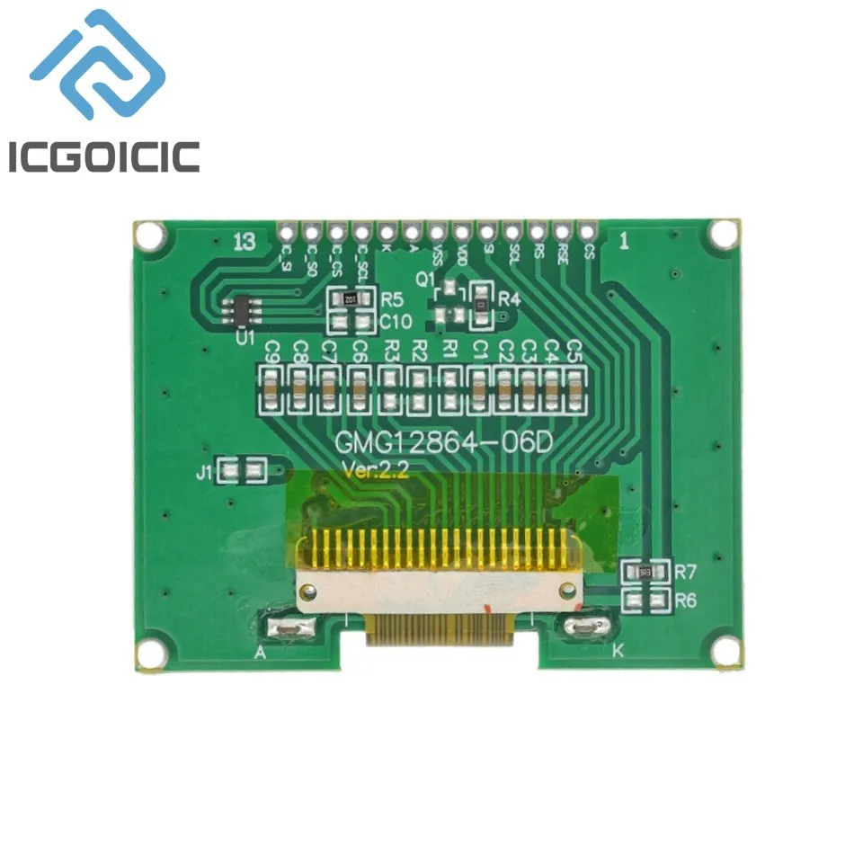 LCD12864 12864-06D LCD Module  COG  With Chinese Font Dot Matrix Screen SPI Interface For Aduino Stm Raspberry Pi