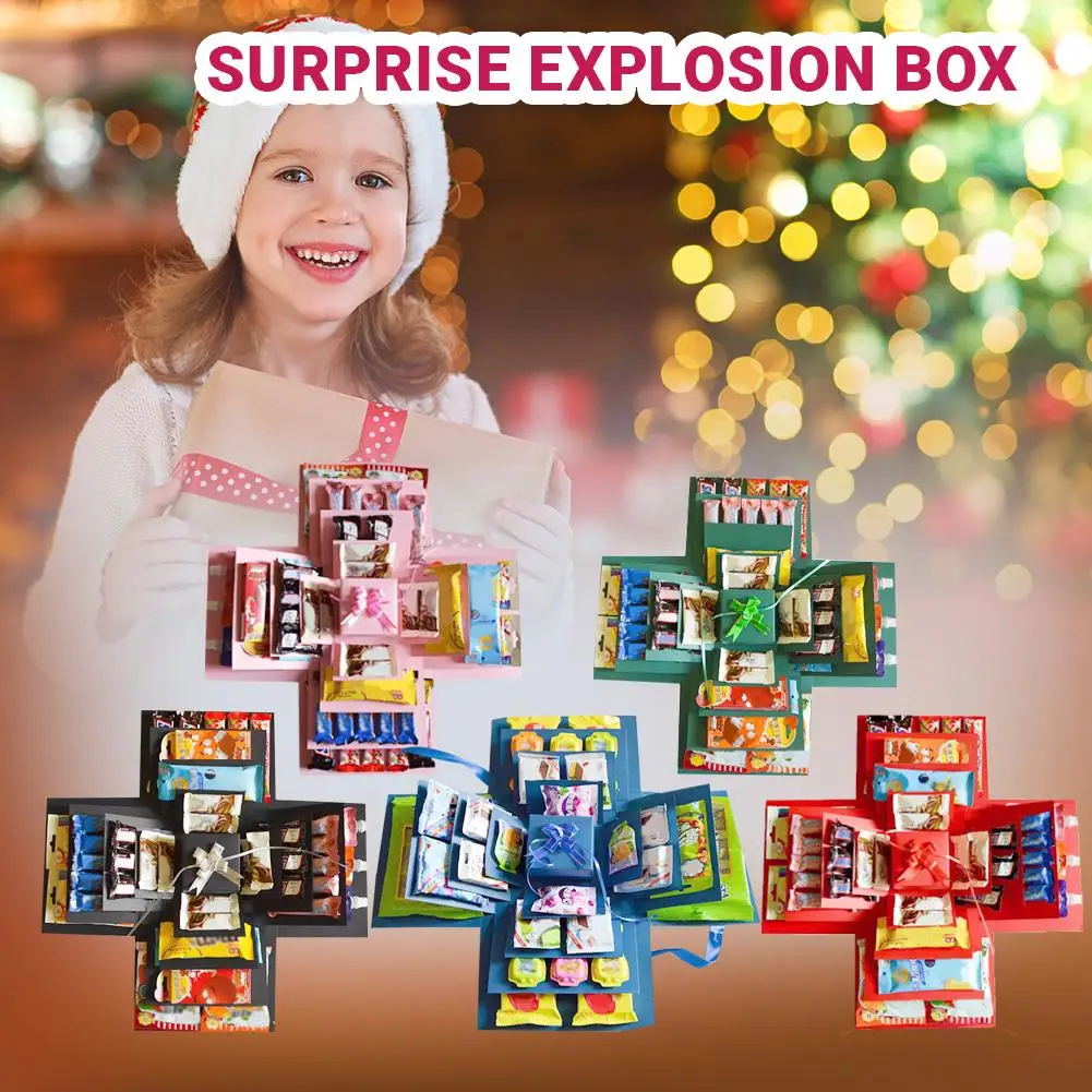 5-lagige kreative Explosions-Geschenkbox zum Selbermachen, kreieren Sie verschiedene Geschenke selbst. Mysteriöses, selbstgemachtes Geschenk zum Geburtstag, Weihnachten – Detail 1