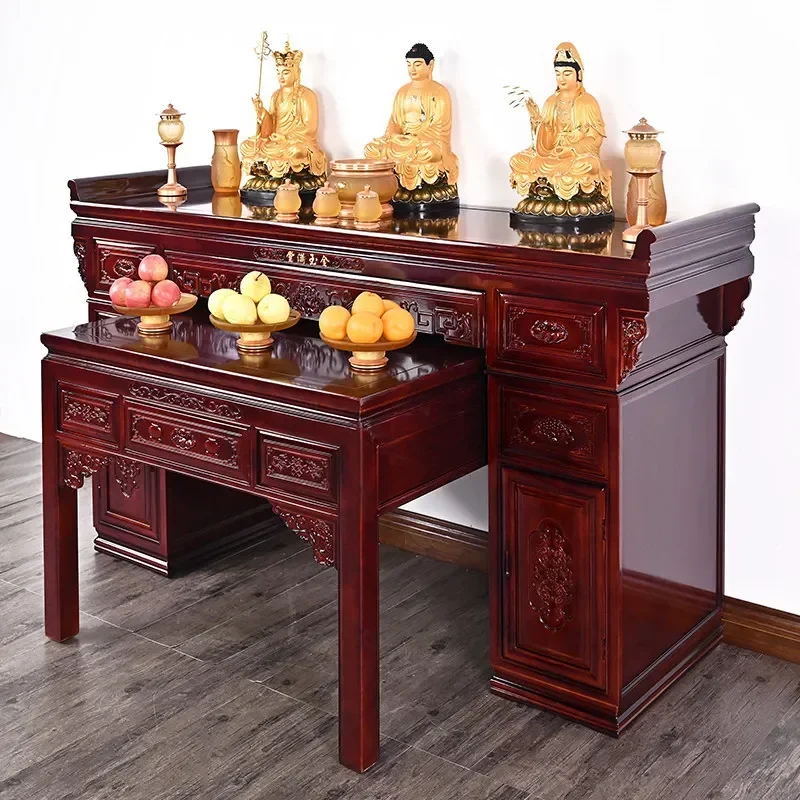 Chinese Style Buddhist Offering Table Household Incense Casket Platform Eight Immortals Tribute Table for Central Hall