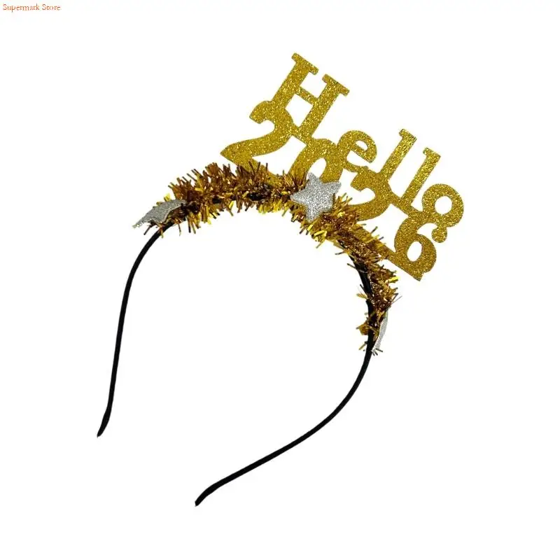 Q5we Accessorio per testa capelli Capodanno del 2026 luccichi per capelli per carnivali