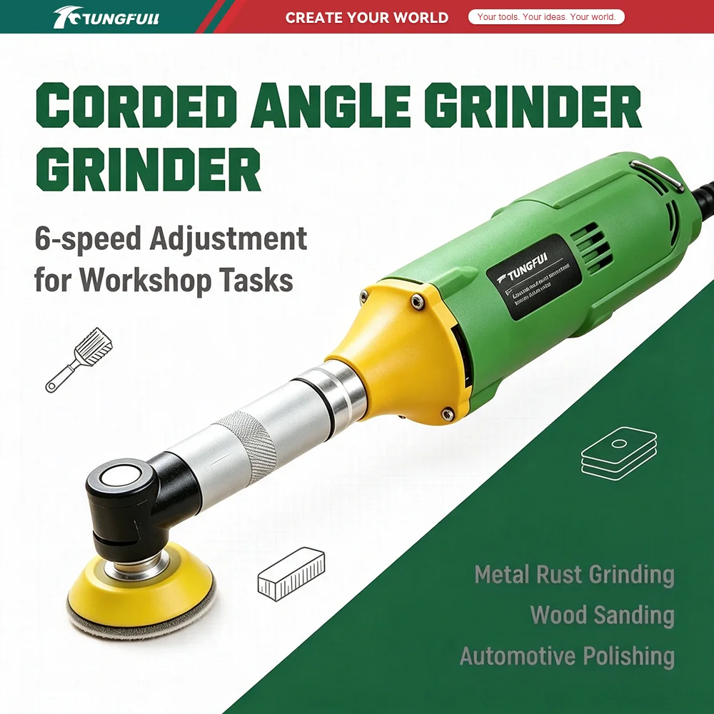 TUNGFULL 6 Gear Adjustable Micro Angle Grinder 15000RPM 90° Tile Beauty Sewing Tool Electric Grinder Cutter Sander Polisher