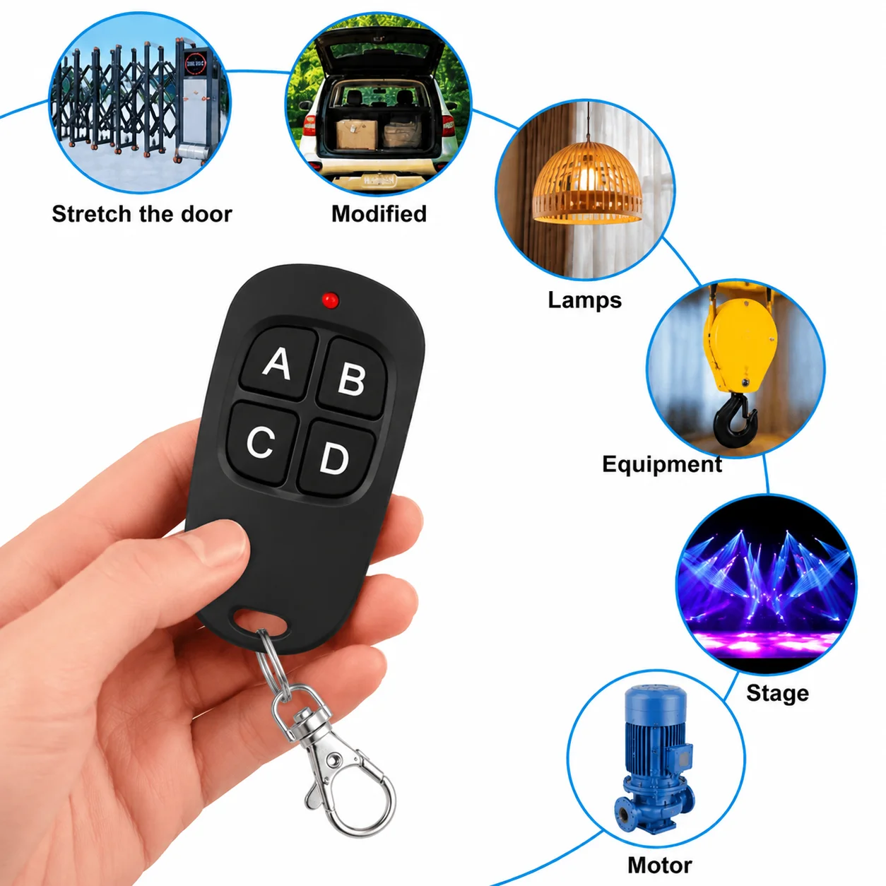 FUNNYSHIELD 50-5PCS 433mhz Wireless Remote Control 4CH Copy 433.92 MHz RF Transmitter Electric Cloning Gate Garage Door for Home