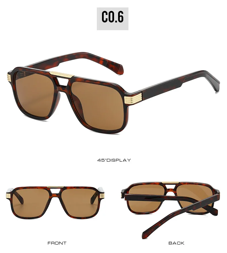 2026 Hochwertige Sonnenbrille für Herren und Damen Quadratische Pilotenbrille Luxuriöser Edelstahlkern Propionsäure UV400 Marken-Gafas Sol Hombre – Detail 12