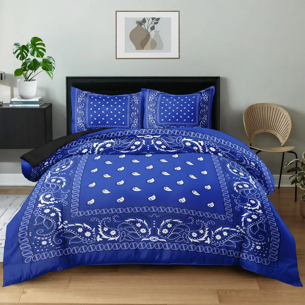Soft Boho Red Duvet Cover Set Elegant Paisley Retro Style Bedding Set for Bedroom - Comforter Cover with Matching Shams