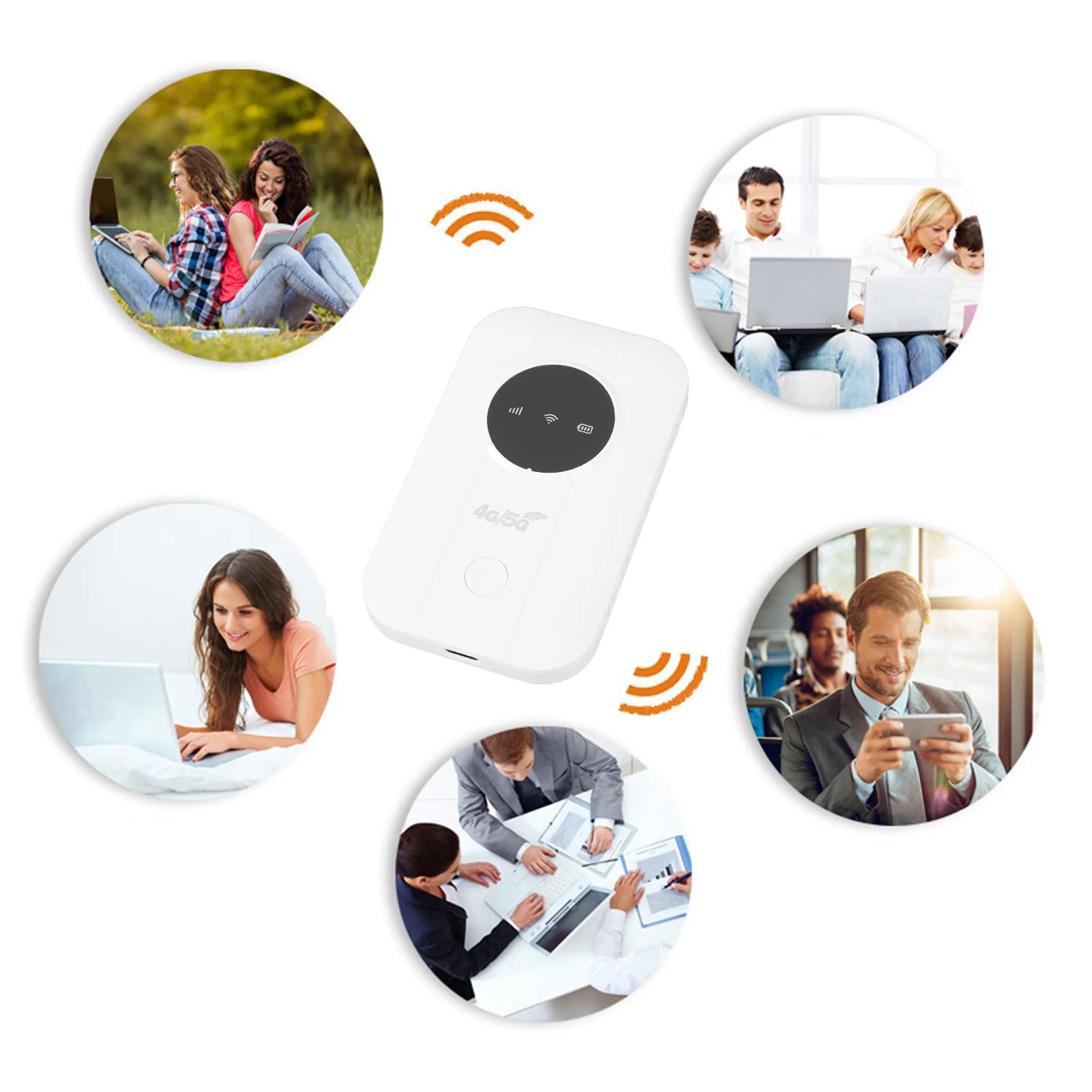 Portable 4G 5G Router with SIM Card Slot 4G LTE USB Modem 300Mbps Mobile Hotspot Connect Up to 10 Devices for Traveling Business