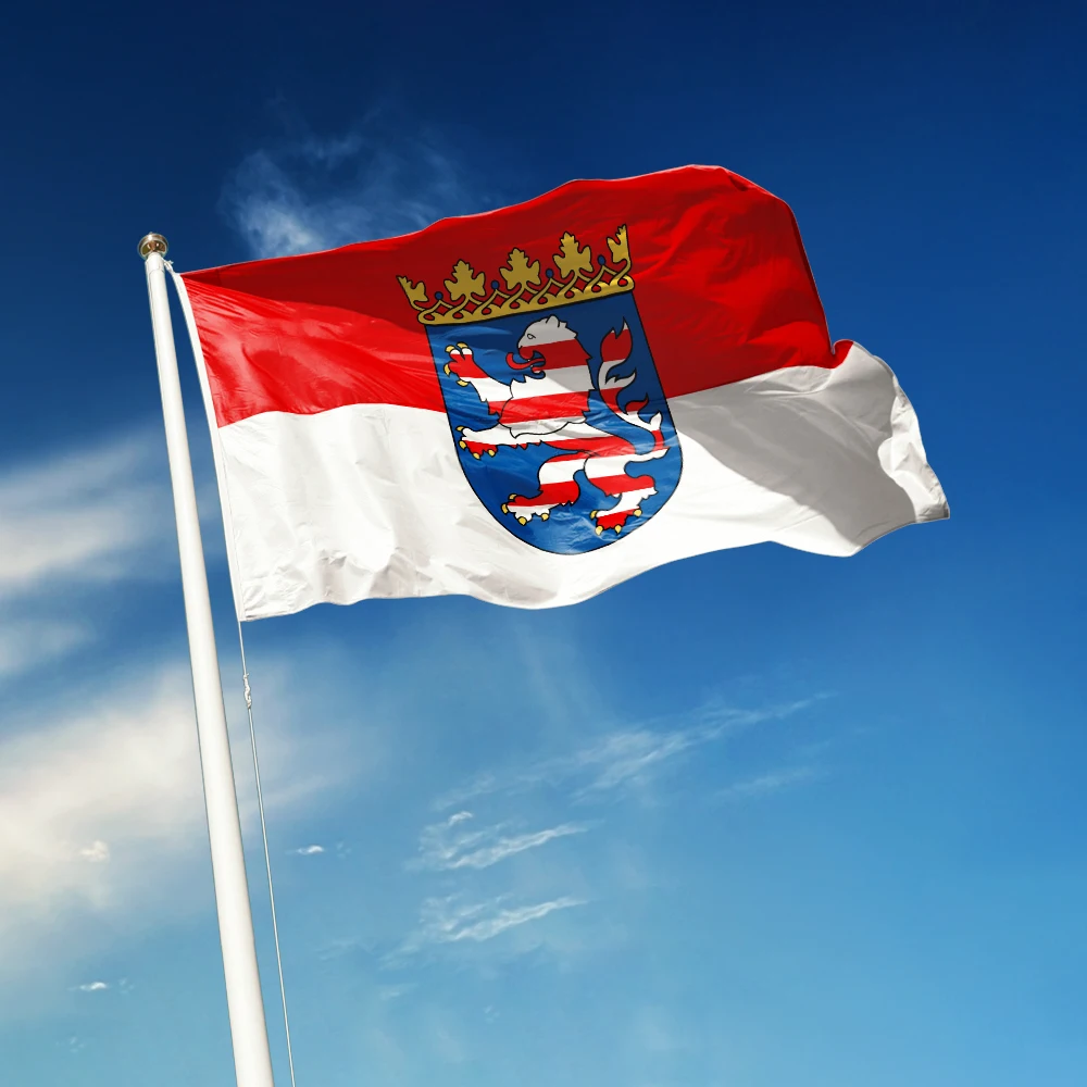 3x5 Ft Hesse Flag Vivid Color and Fade proof a State of Germany Flags Polyester with Brass Grommets