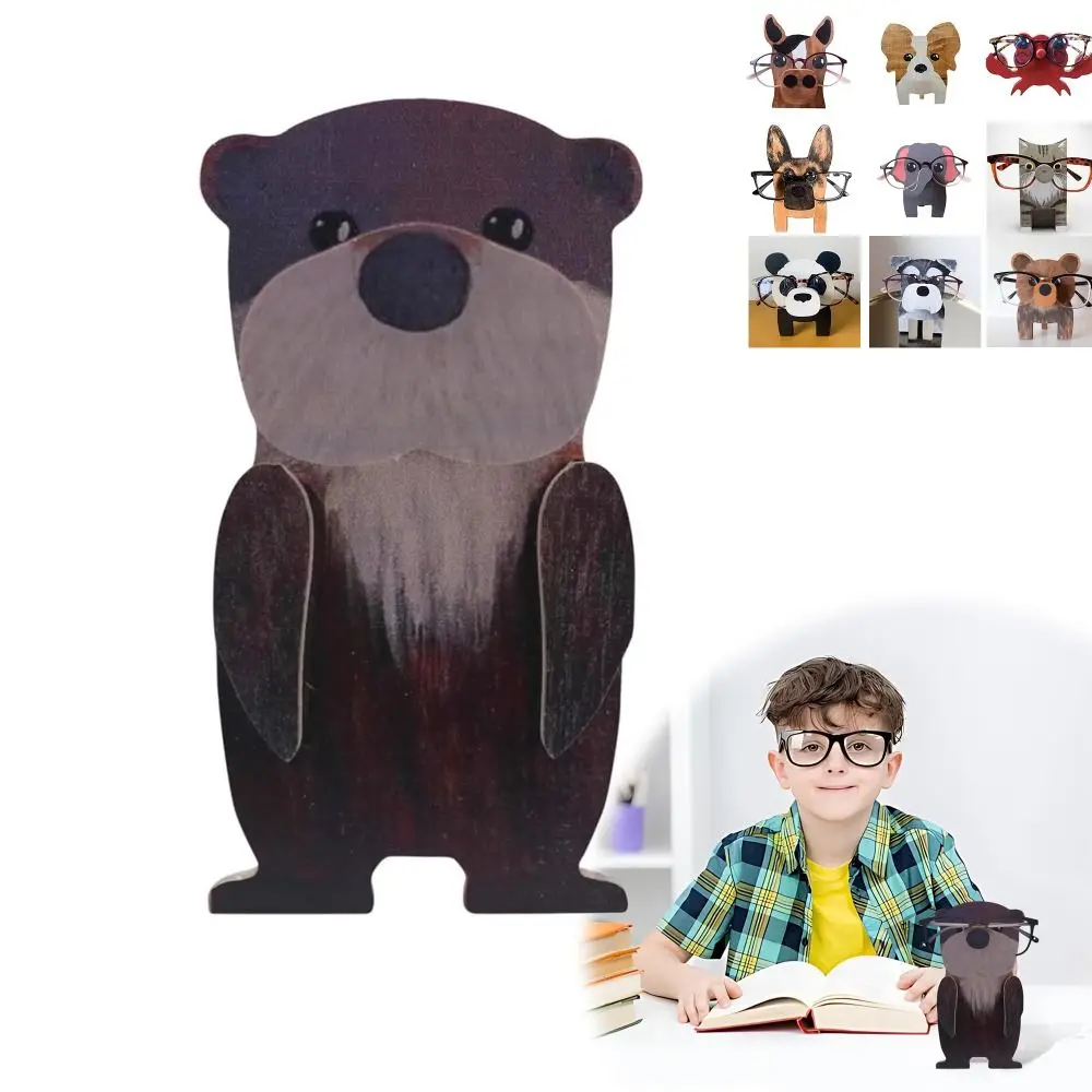 

Creative Wooden Animal Eyeglass Stand Carving Handmade Animal Glasses Holder Cute Wooden Ornament for Eyeglass