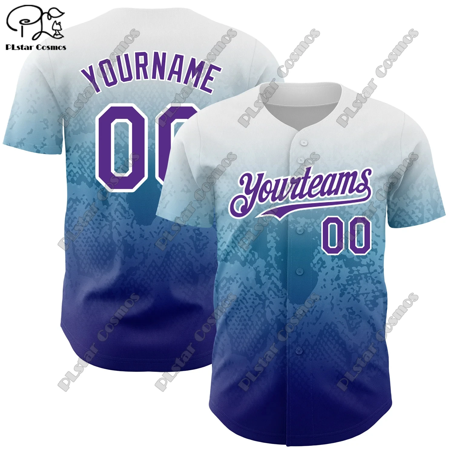 PLSTAR COSMOS customized team name 3D printing gradient geometric design genuine baseball uniform summer new short sleeve J-2