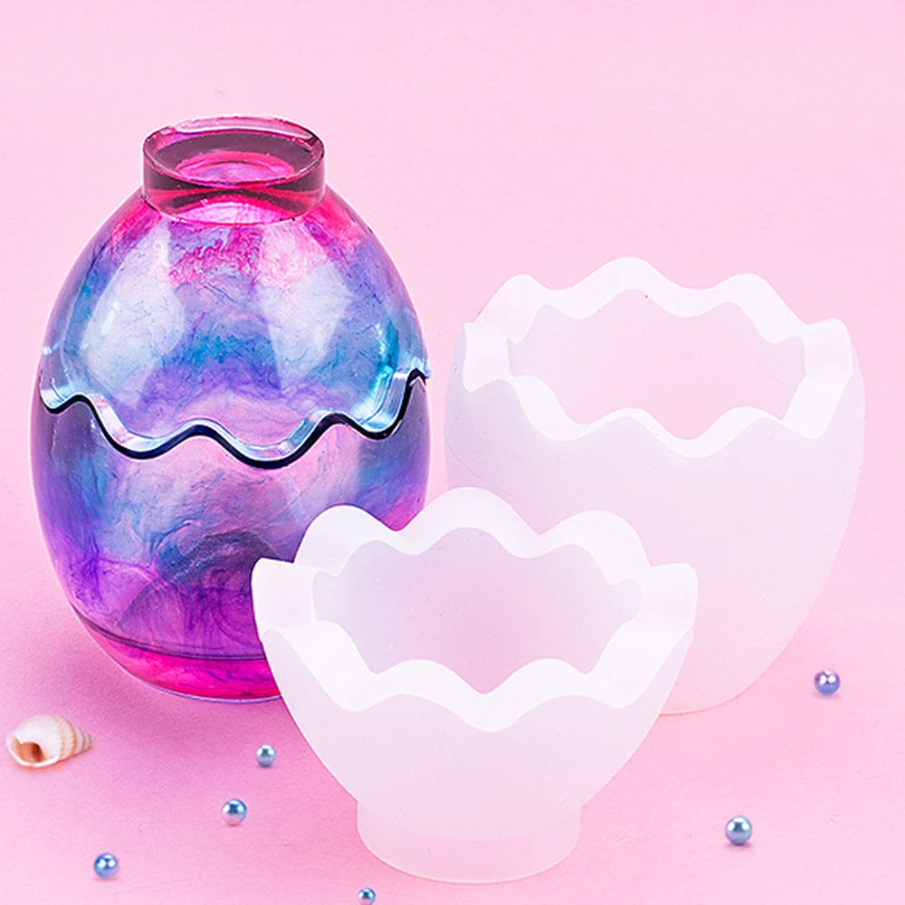 Egg Shape Candle Jar Mold DIY Crystal Epoxy Resin Storage Box Mould Concrete Cement Plaster Craft Making Molds Home  Decoration