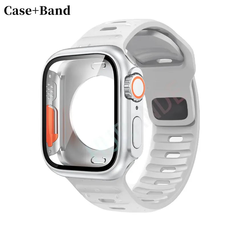 Silicone Strap For Apple Watch 44mm 45mm 41mm 40mm Bracelet + Screen Protectores Change to Ultra For iWatch Series 9 8 7 SE 6 5 - Image 40