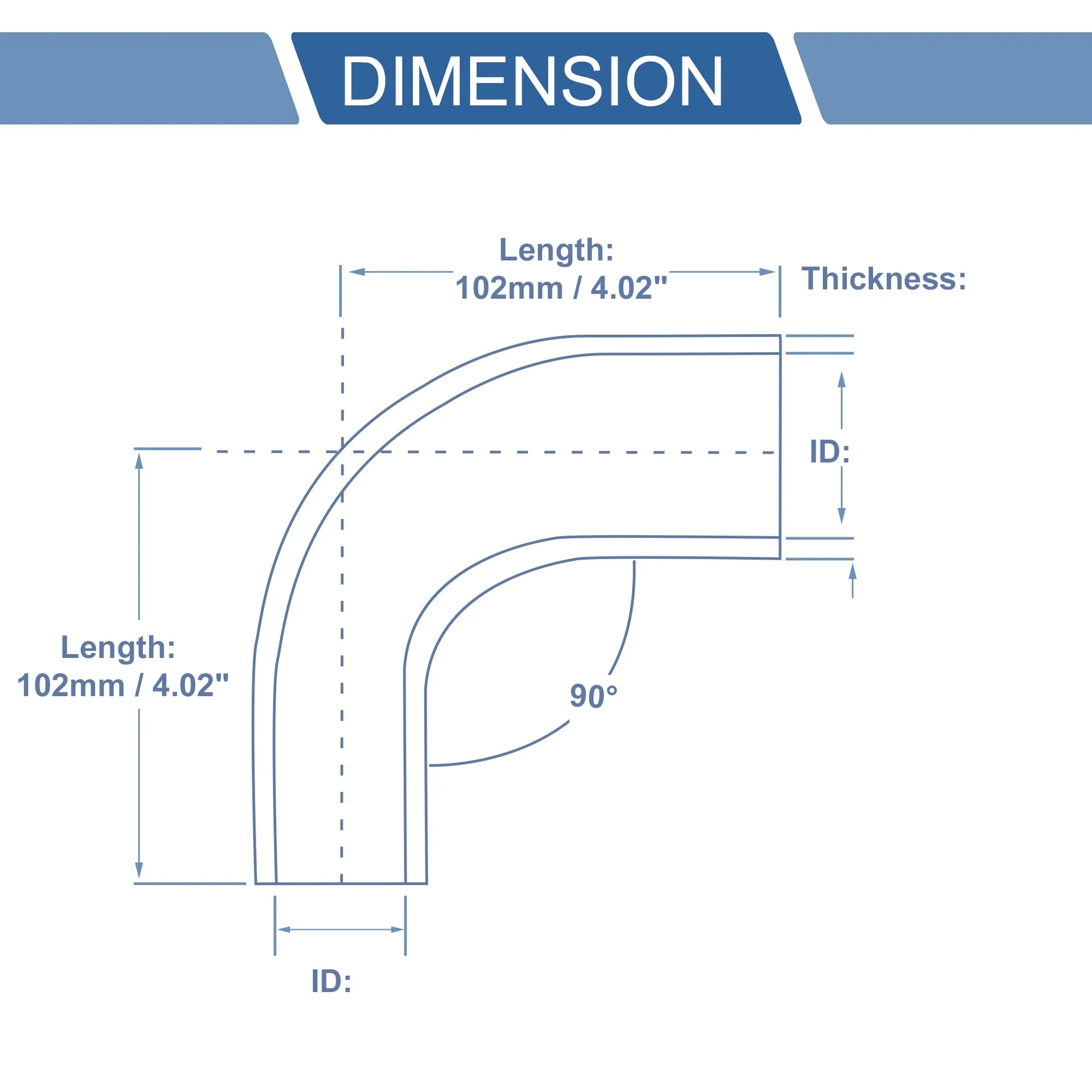 SS 90 Degree Reduce Elbow General Silicone Coolant Intercooler Turbo Air Hose ID 51mm 54mm 57mm 60mm 63mm 64mm 70mm 76mm  80mm - view 3