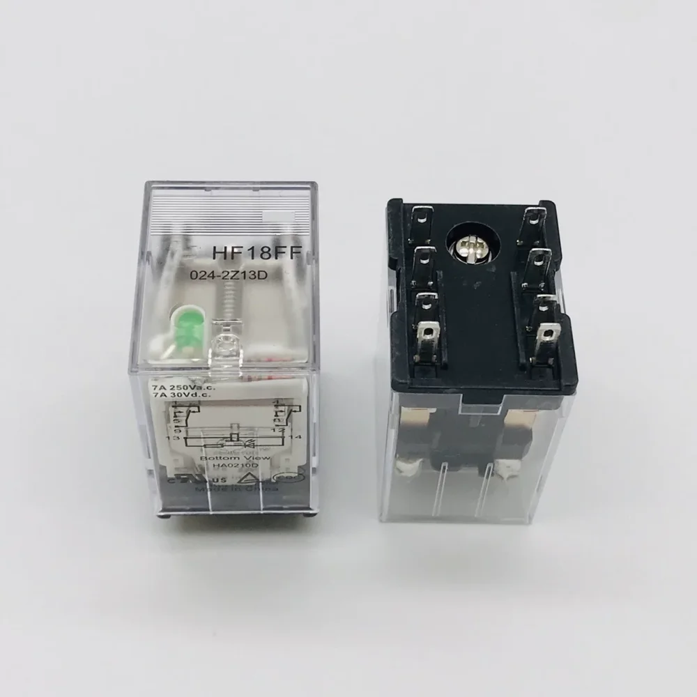 Original new 100% HF18FF-024-2Z13D two sets conversion 8pin 7A250VAC with LED small medium power relay