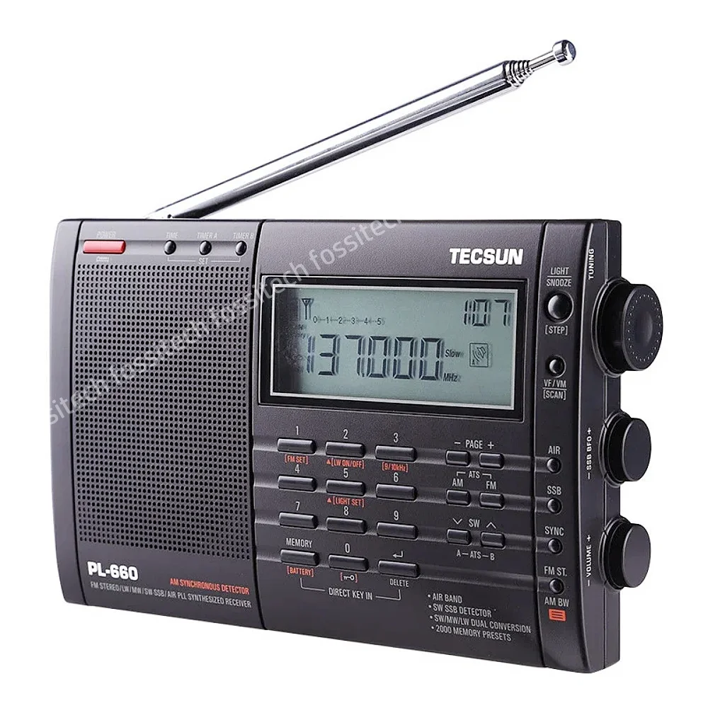 TECSUN PL-660 Airband Radio FM/MW/SW/LW Multiband Digital Tuning Enthusiast Radio High Sensitivity PLL SSB VHF AIR Band Receiver