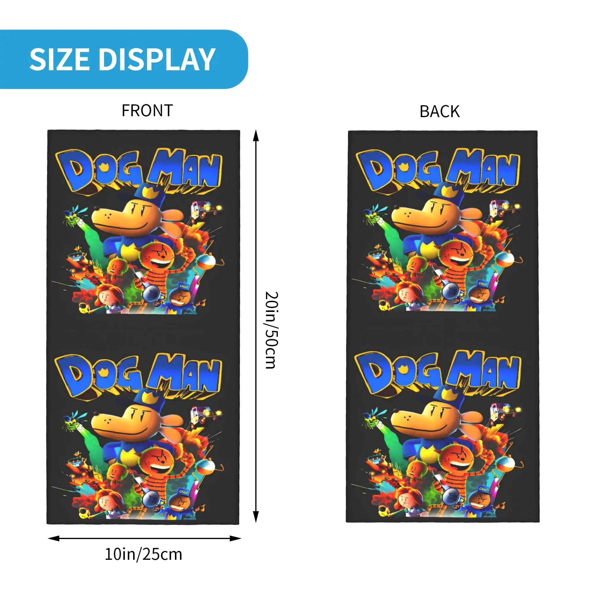 Custom Funny Dog Man Cartoon  Bandana Winter Neck Warmer Women Windproof Wrap Face Scarf for Ski Manga  Gaiter Headband